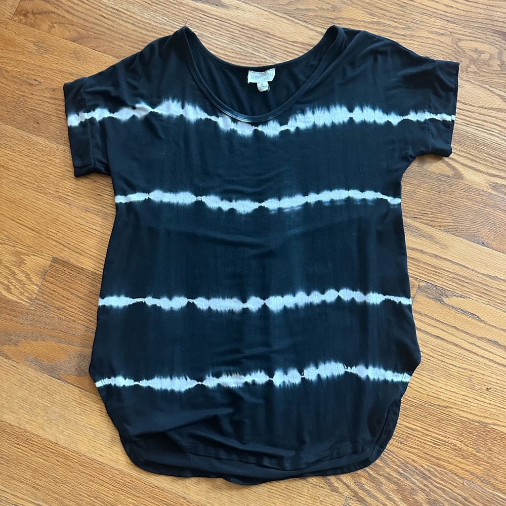 Tie Dye Tee - Black and White Striped